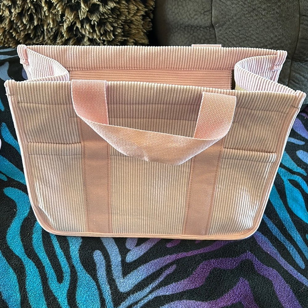 Stylish Pink Corduroy Tote Bag